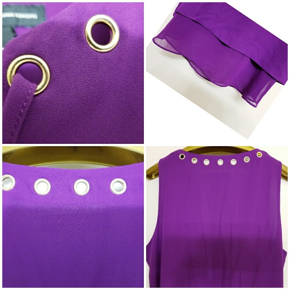 INC Womens Chiffon Grommet Tank Top Size 2 Gift - Picture 8 of 8